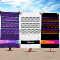 Toalla de playa personalizada Fuck This Shit Geometric Gradient Quick Dry Oversized Beach Towel con nombre Travel Essential Beach Party Gift for Friend Family