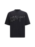 Camiseta de algodón con logo estampado Dsquared2 — Negro