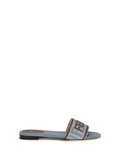 Fendi FF Jacquard Denim Sandal — Blue