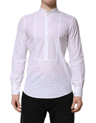 Men's White Cotton Slim Long Sleeves Formal Shirt