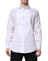 White Silk Bib Poplin Gold Men Formal Shirt
