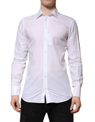 White Gold Long Sleeves Dress Men Formal Shirt Cotton
