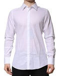 Men's White Martini Long Sleeve Dress Formal Shirt Cotton