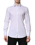 Men's White Stripes Cotton Long Sleeve Formal Shirt