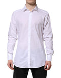 Men's White Gold Cotton Long Sleeves Formal Shirt