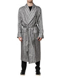 Men's Multicolor Floral Robe Coat Wrap Jacket Silk Clothing