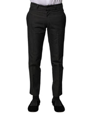 Men's Gray Cotton Patterned Formal Pants