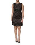 Women's Multicolor Sleeveless Mini Tweed A-Line Dress