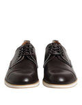 Men's Dark Brown Leather Derby Lace Up Dress Formal Shoes