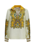 Alemais Printed Linen Shirt — Cream