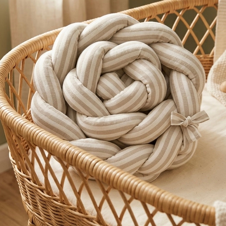 Trenza Protectora de Cuna y Cama Artesanal - Raya Natural