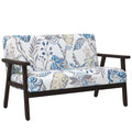 48" Modern Loveseat with Rubber Wood Legs 2-Seater Sofa, Multicolour