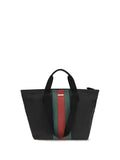 Gucci Web Stripe Canvas Tote Bag — Black