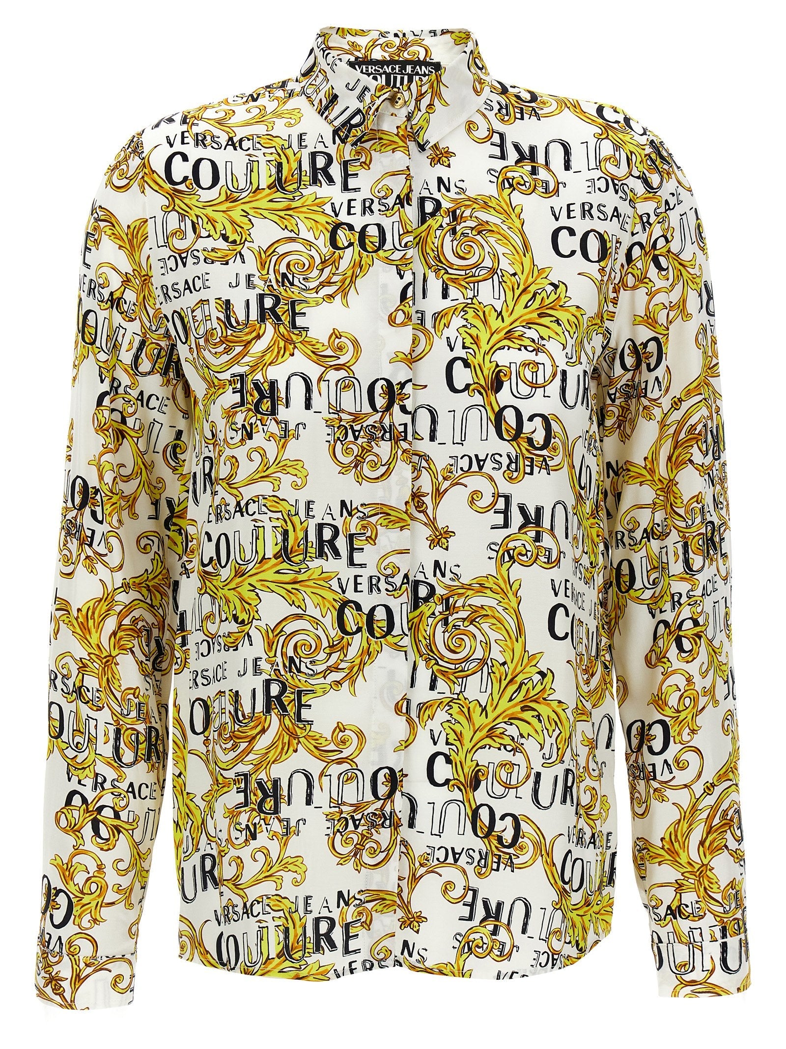 Versace Jeans Couture Logo-Jacquard Shirt — Cream