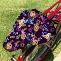 Personalizado 1-3 Fotos de la cara Fluorescente Patrón Ajustable Funda de sillín de bicicleta Cumpleaños Aniversario Regalo para los entusiastas del ciclismo