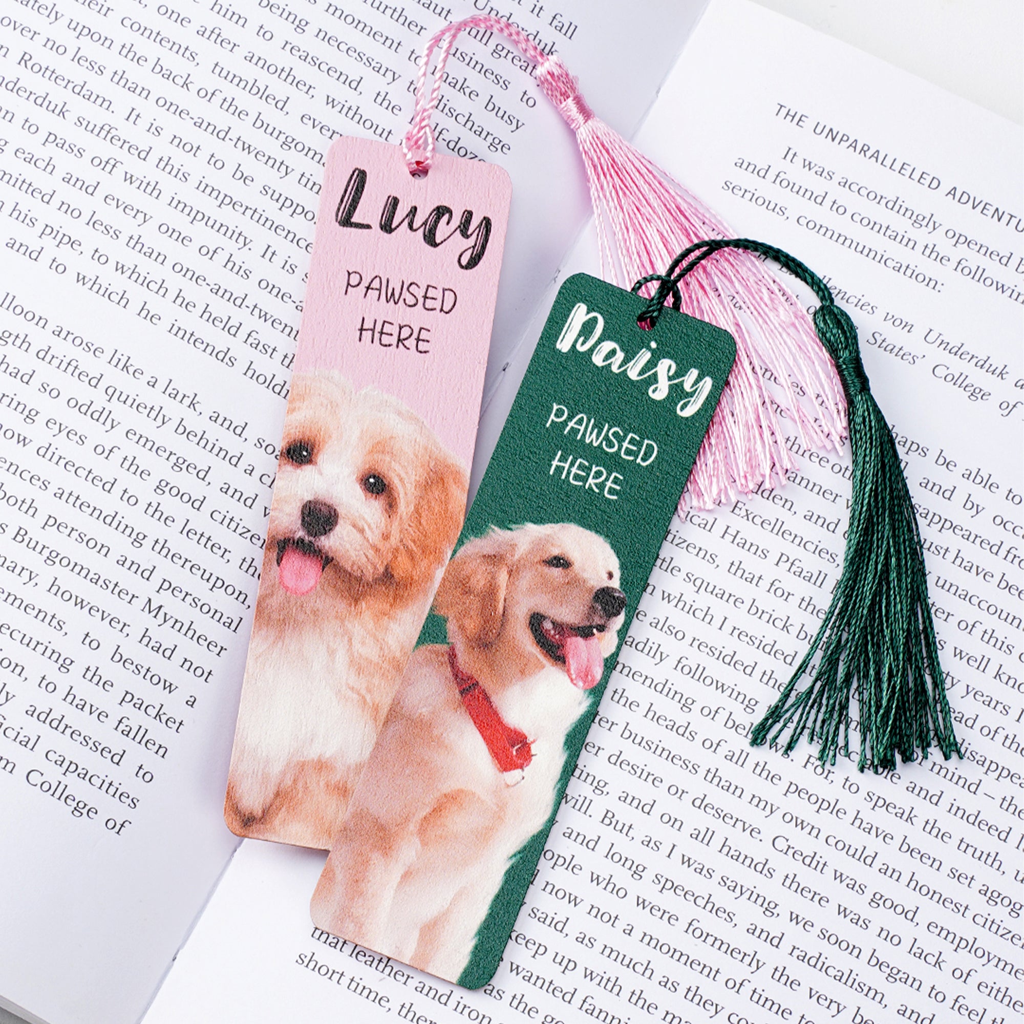 Marcapáginas personalizado con foto de perro, gato, borla y nombre Material escolar Regalo de cumpleaños, aniversario y fiesta de mascotas para los amantes de las mascotas