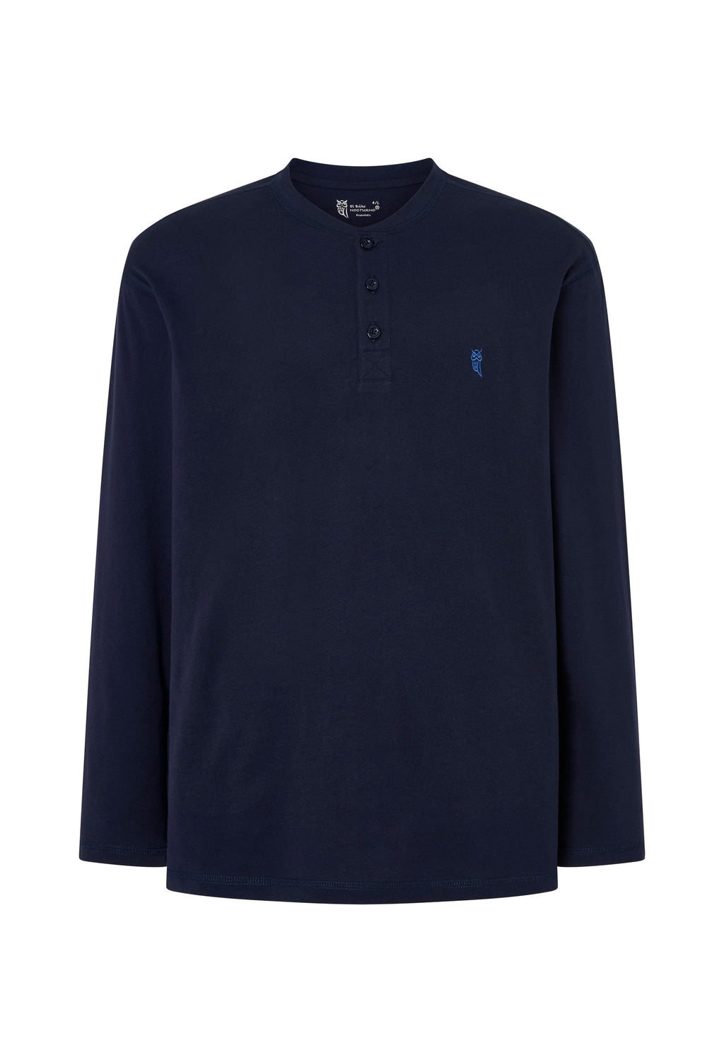 Camiseta Pijama Hombre Manga Larga Tapeta Algodón Lisa - Marino 7526_39