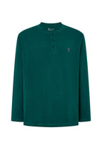 Camiseta Pijama Hombre Manga Larga Tapeta Algodón Lisa - Verde 7529_46