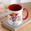 Personalizado lindo Highland Vaca Taza de café de cerámica con nombre de uso diario regalo de cumpleaños para las niñas las mujeres