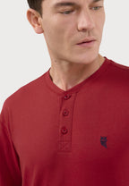 Camiseta Pijama Hombre Manga Larga Tapeta Algodón Lisa - Rojo 7531_90