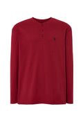 Camiseta Pijama Hombre Manga Larga Tapeta Algodón Lisa - Rojo 7531_90