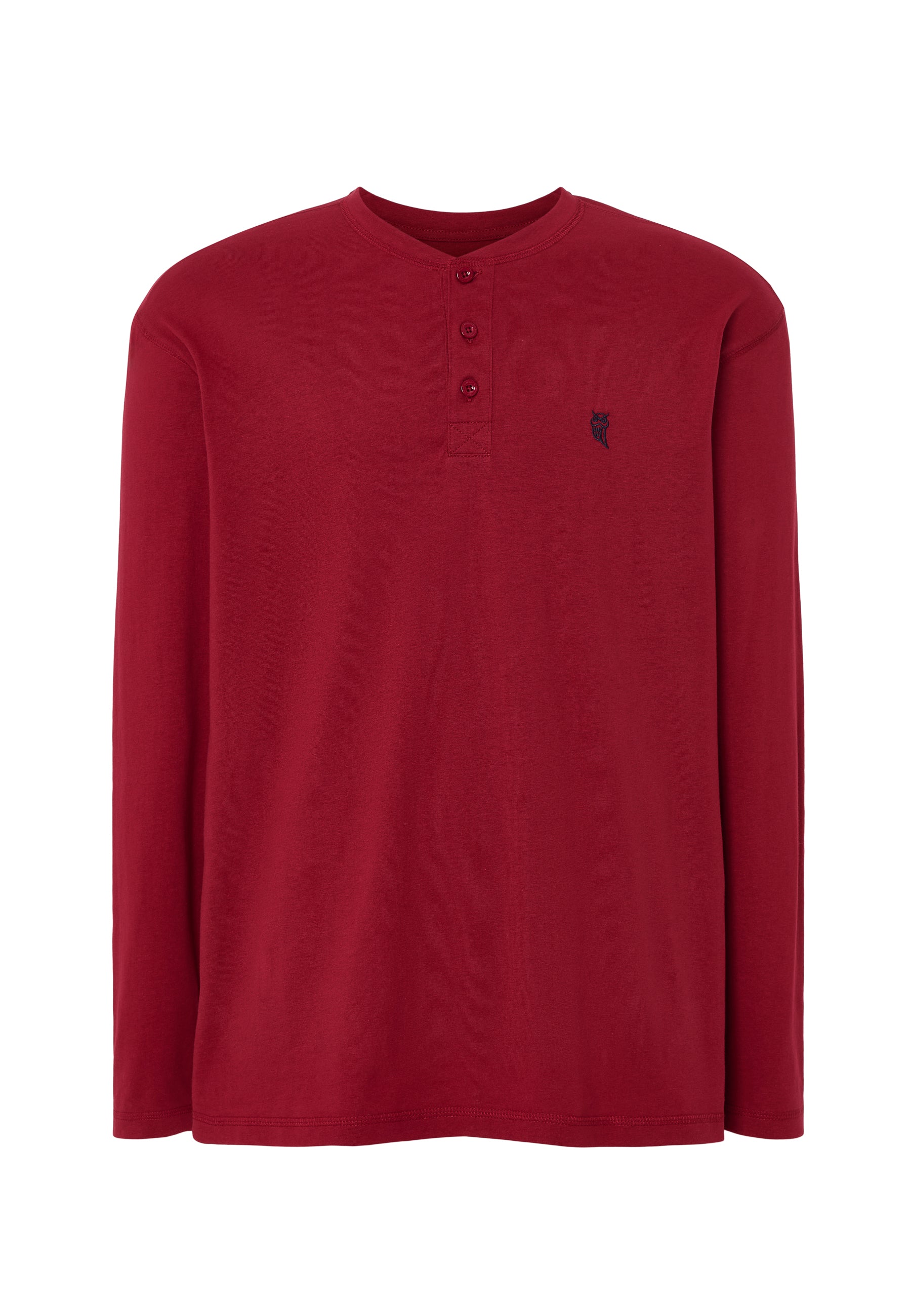 Camiseta Pijama Hombre Manga Larga Tapeta Algodón Lisa - Rojo 7531_90