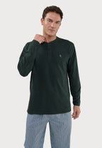 Camiseta Pijama Hombre Manga Larga Tapeta Algodón Lisa - Verde 7532_46