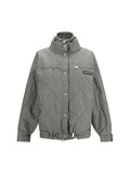 The Attico High-Neck Padded Bomber Jacket — Gray