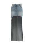 CourrèGes Denim Circle Skirt — Blue