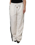 Women's White Jogger Sweatpants Pants Viscose Elastane
