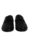 Men's Black Suede Strass Derby Formal Shoes Goat Leather