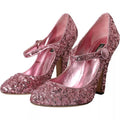 Women's Pink Sequin Mary Jane Pumps High Heels Shoes Polyester