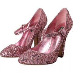 Women's Pink Sequin Mary Jane Pumps High Heels Shoes Polyester