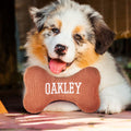Personalizado suave en forma de hueso de pana Squeaker Dog Toy con el nombre bordado Dog Training Birthday Gift for Dog Owner Pet Trainer