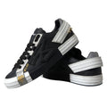 Men's Black Leather Low Top Sneakers Portofino Shoes Calfskin