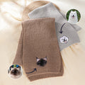 Bordado personalizado de la cara del animal doméstico Foto bufanda caliente suave con el nombre de accesorios de moda regalo de cumpleaños para el dueño del animal doméstico amante