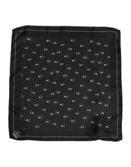Black White Printed Square Men Foulard Scarf And Silk