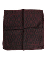 Maroon Black Printed Square Men Foulard Scarf And