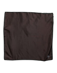 Brown Dg Crown Silk Square Men Foulard Scarf