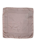 Beige Dotted Silk Square Men Foulard Scarf