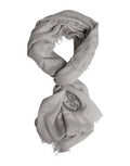 Men's Cashmere-Silk Logo Scarf Gray