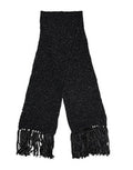 Men's Cashmere Blend Fringed Scarf Black Virgin Wool