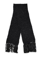 Men's Cashmere Blend Fringed Scarf Black Virgin Wool