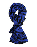 Men's Logo-Jacquard Virgin Wool Scarf Blue