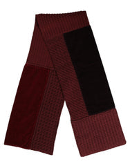 Men's Virgin Wool Blend Scarf Red Cotton
