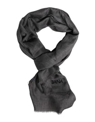 Men's Cashmere Logo-Print Scarf Gray
