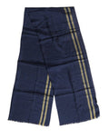 Men's Cashmere Silk-Blend Scarf Navy Cotton