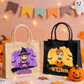 Personalizada Halloween Bat Cartoon Personaje Bolsa de gran capacidad Tote Bag con nombre Halloween Party Regalo para los niños