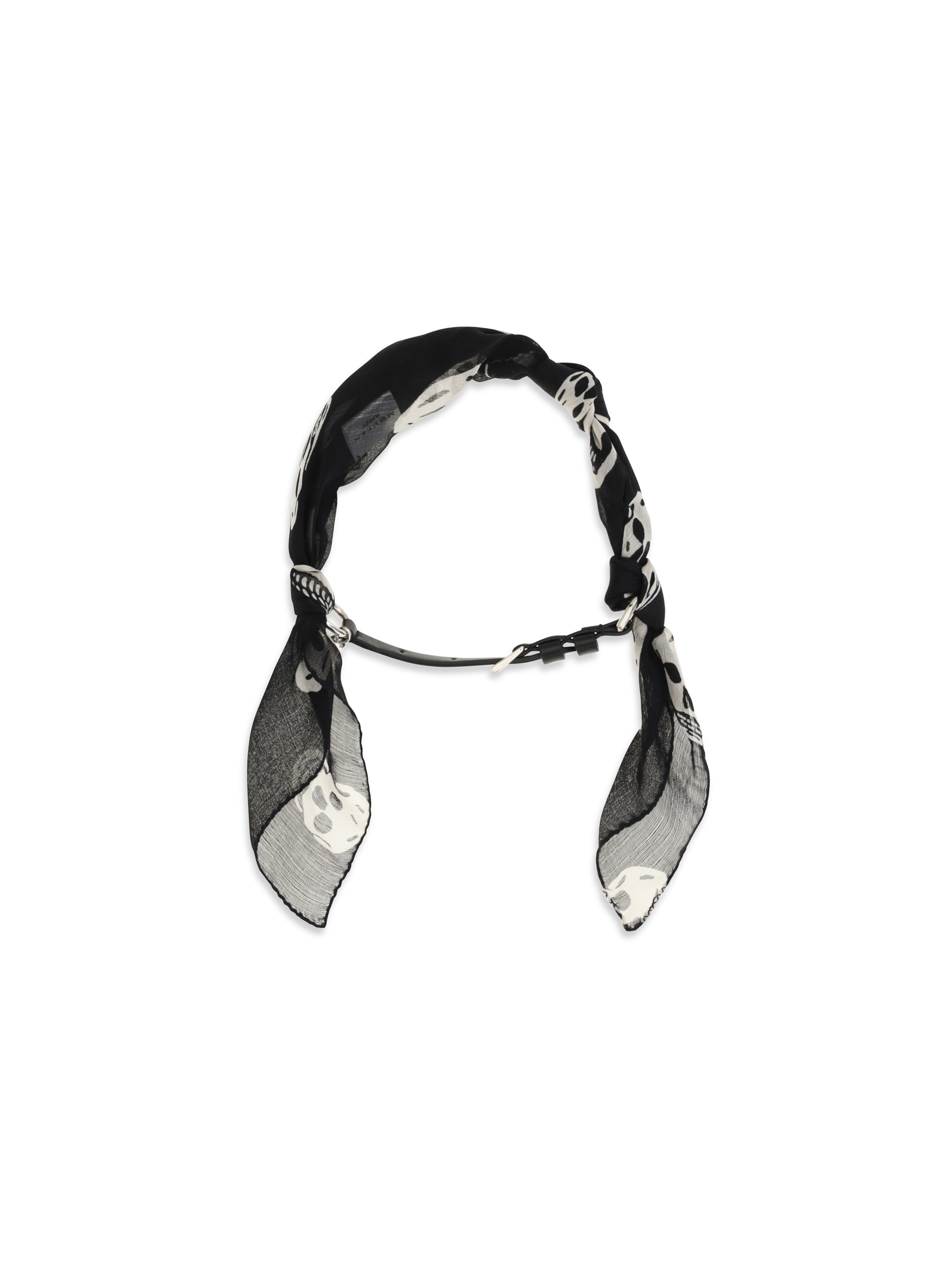 Alexander McQueen Double-Wrap Skull Scarf Bracelet — Black