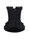 Magda Butrym Cotton Bustier Corset Bustier Top — Black